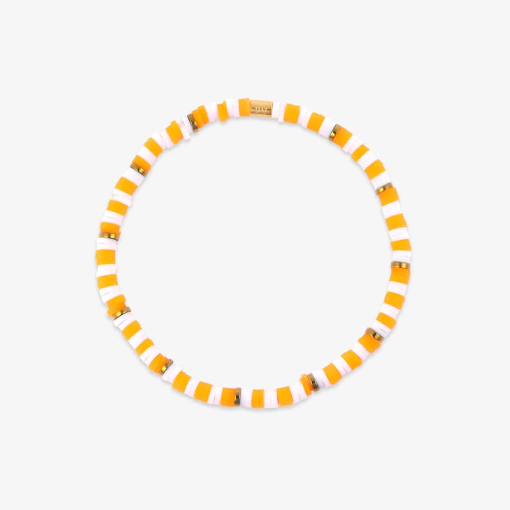 1470-orange-white-stretch-bracelet-1.jpg Orange & White Stretch Bracelet