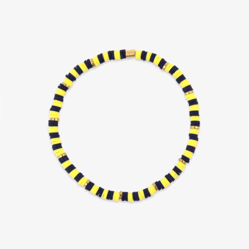 1481-navy-yellow-stretch-bracelet-1.jpg Navy & Yellow Stretch Bracelet