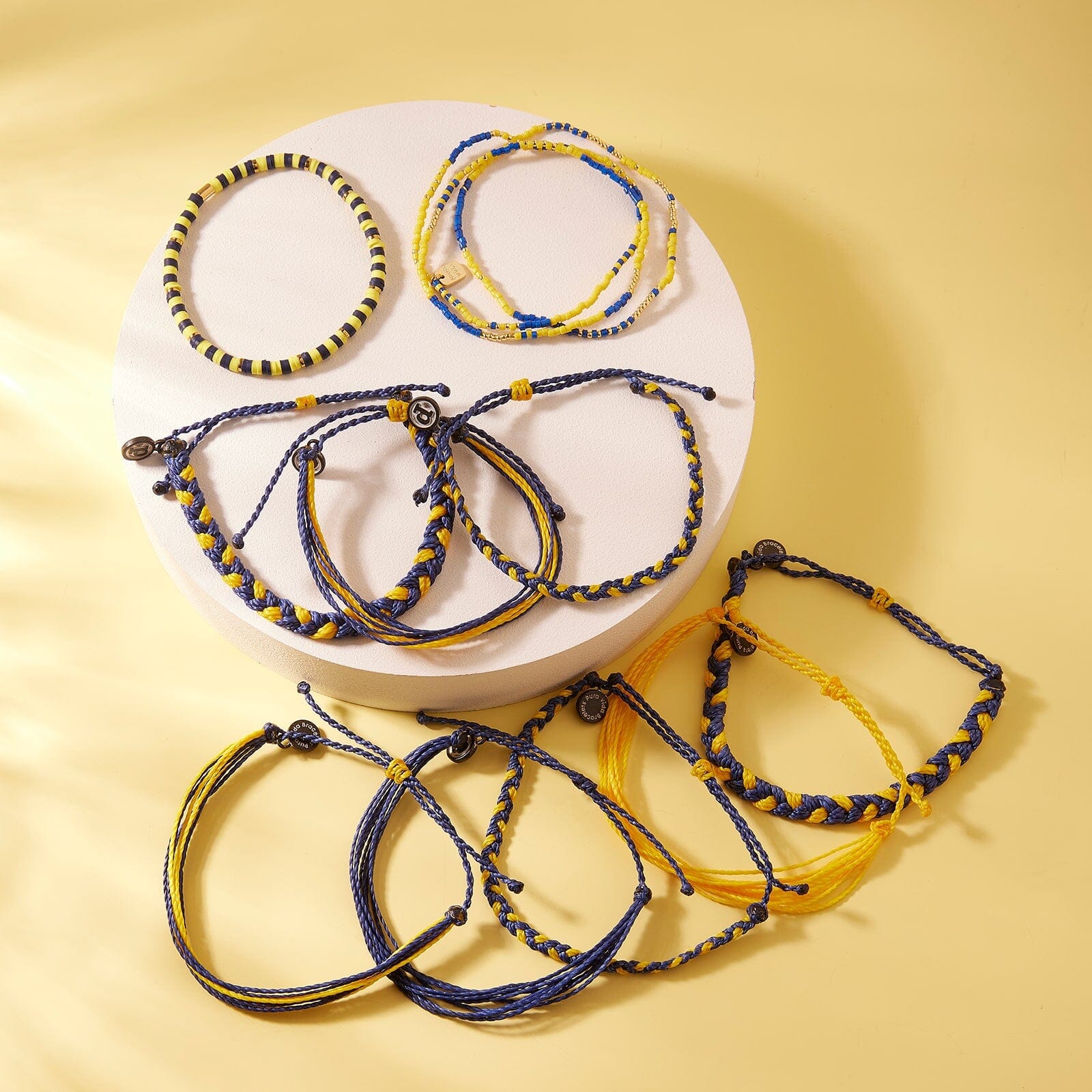 Navy & Yellow Stretch Bracelet