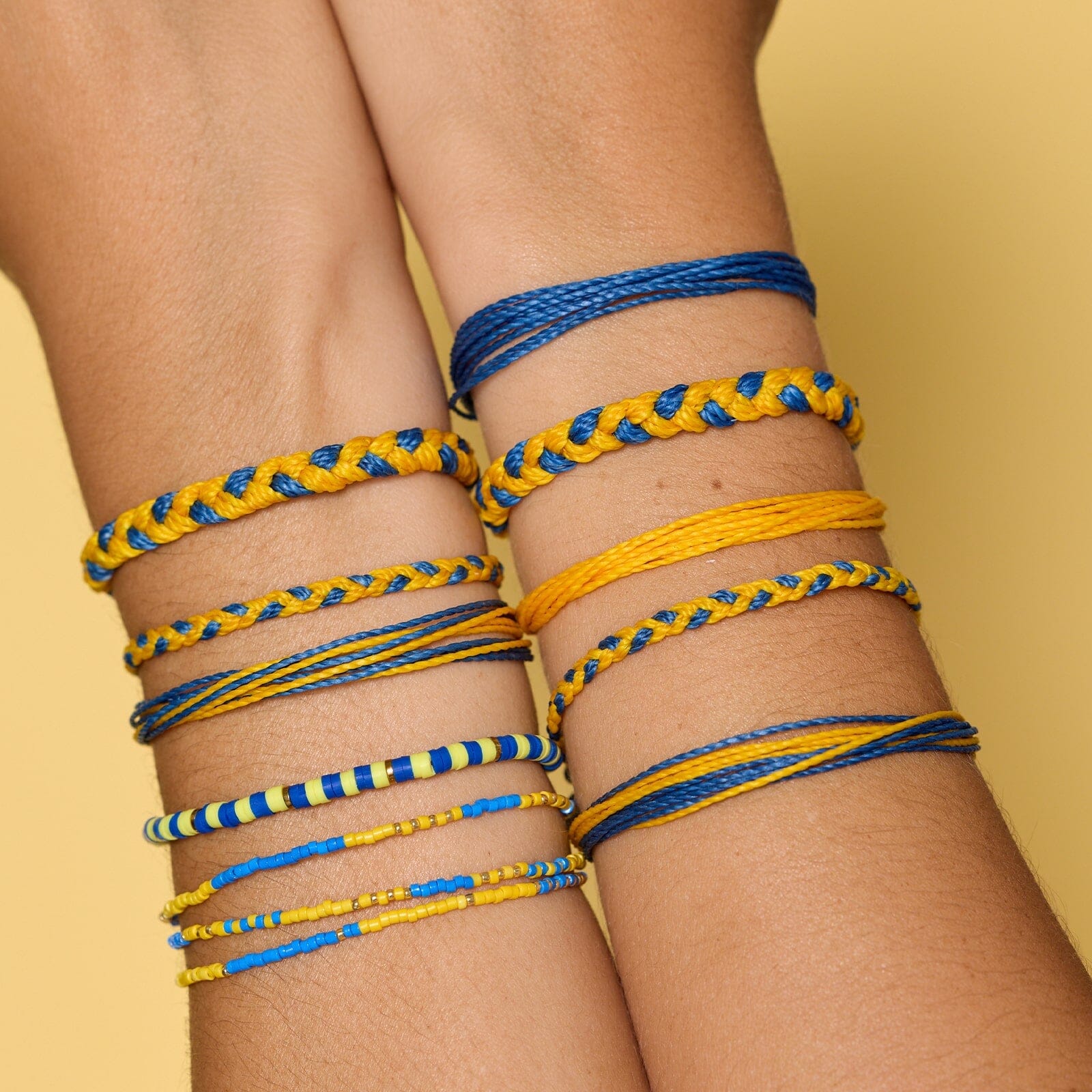 1484-light-blue-yellow-stretch-bracelet-3.jpg Light Blue & Yellow Stretch Bracelet