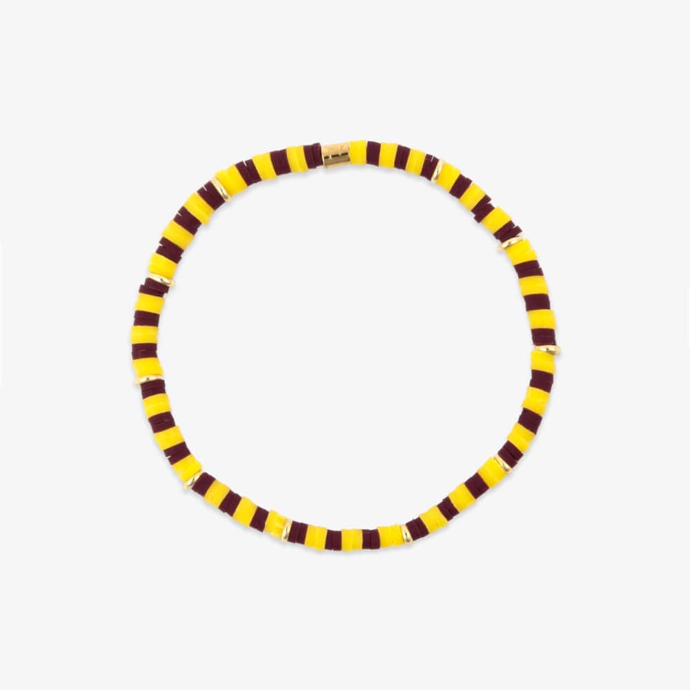1485-maroon-yellow-stretch-bracelet-1.jpg Maroon & Yellow Stretch Bracelet
