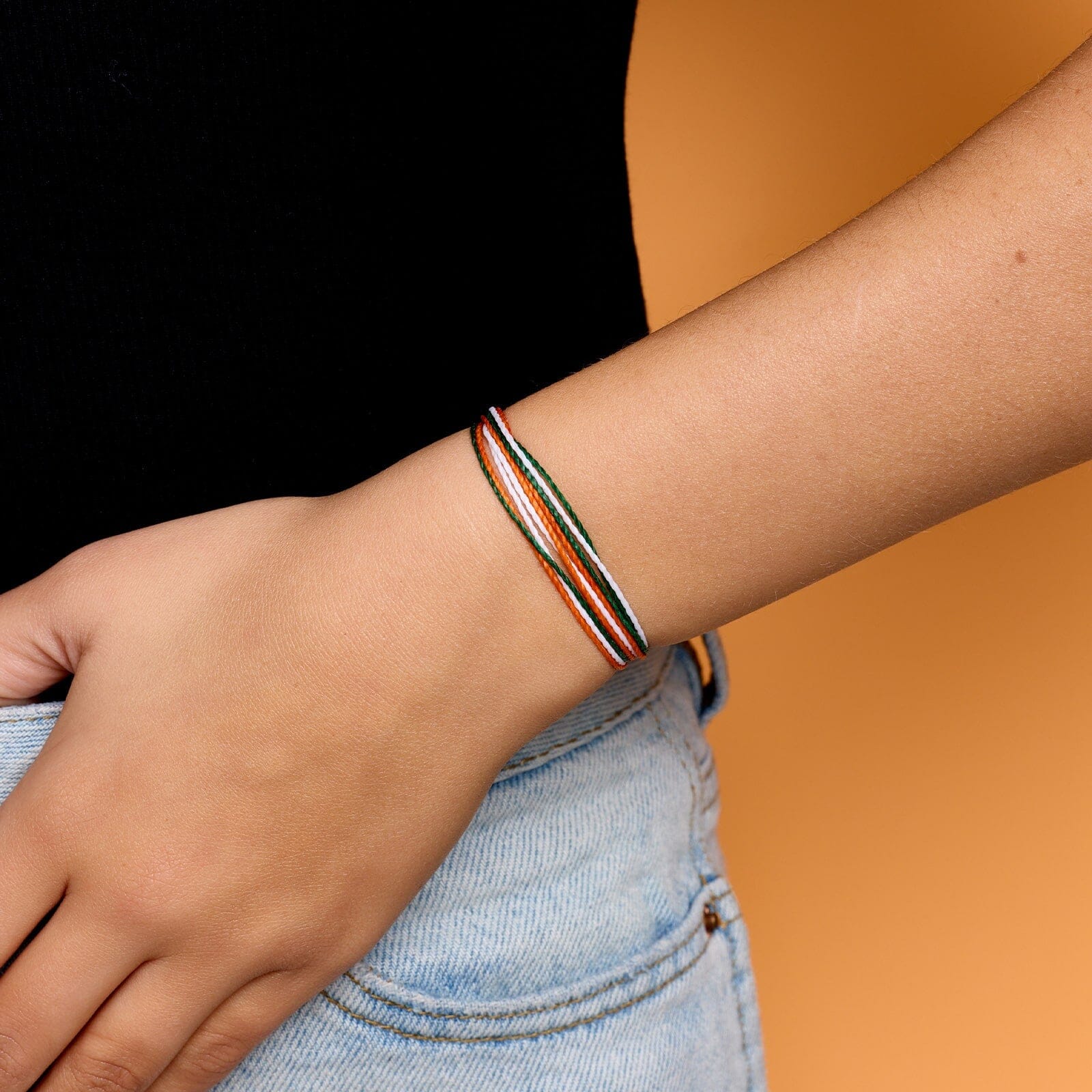 Green, Orange & White Bracelet