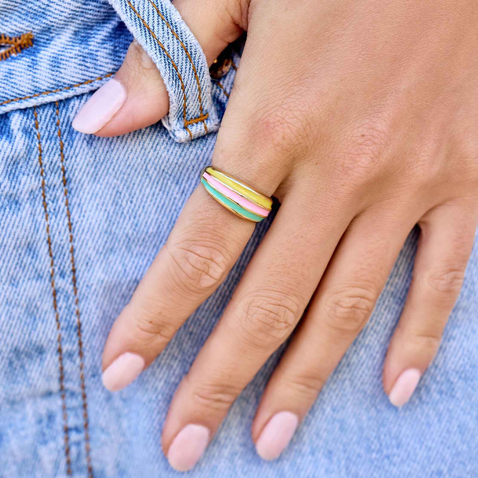 1656-sunset-striped-dome-ring-2.jpg Sunset Striped Dome Ring
