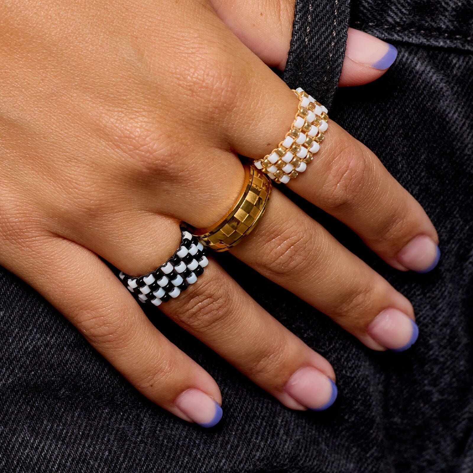1707-checkerboard-bead-stretch-ring-3.jpg Checkerboard Bead Stretch Ring