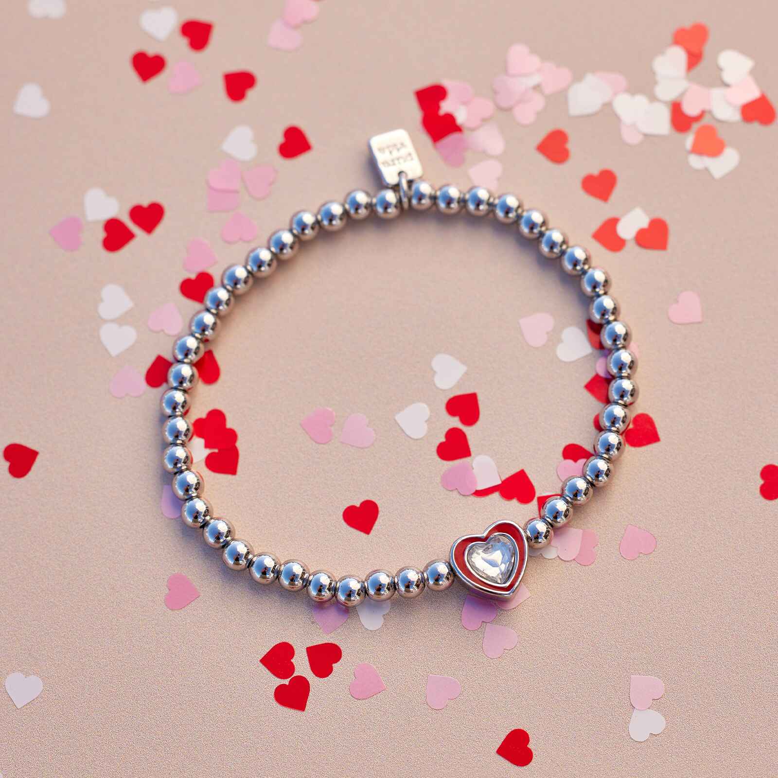 1717-stone-enamel-heart-stretch-bracelet-2.jpg Stone & Enamel Heart Stretch Bracelet