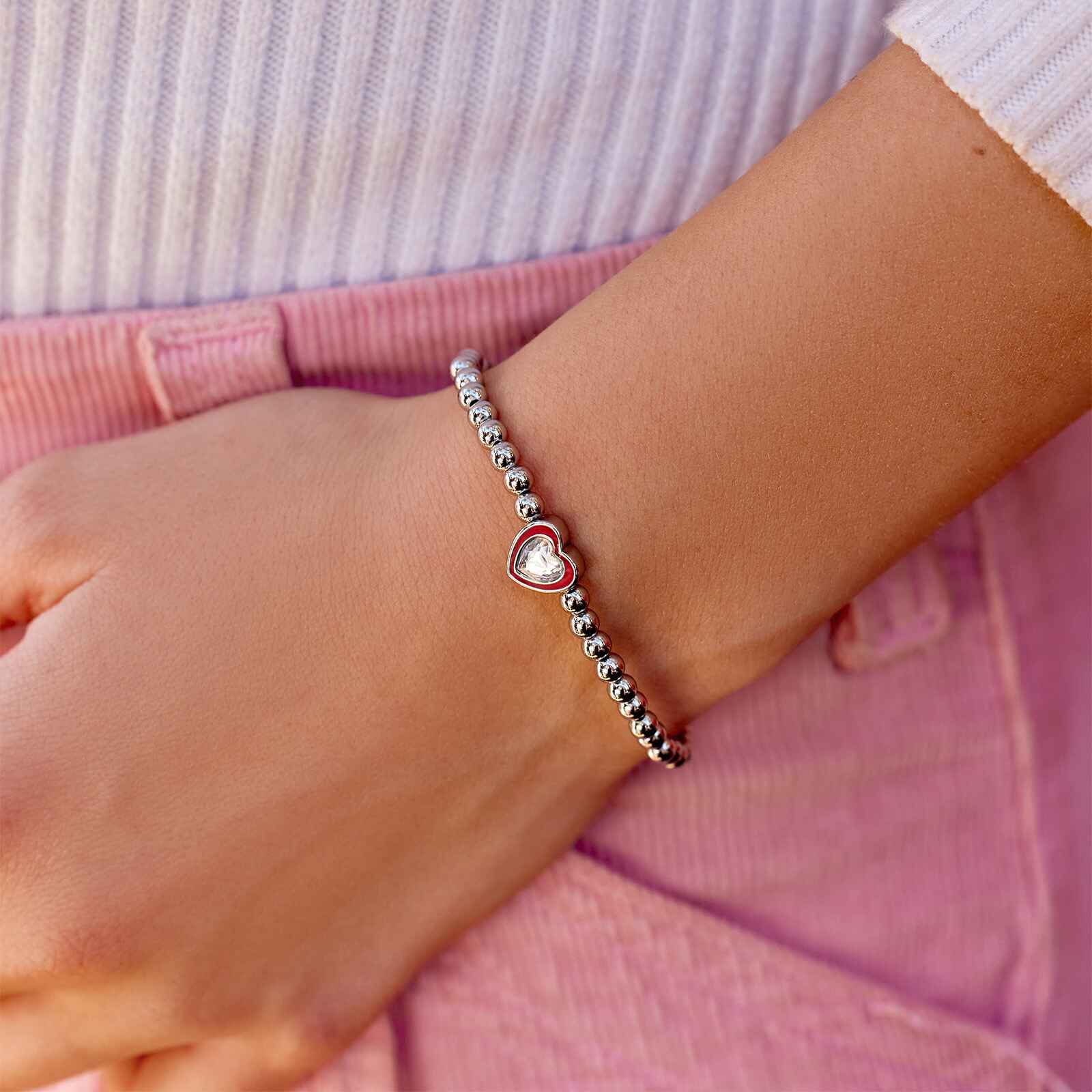 1717-stone-enamel-heart-stretch-bracelet-4.jpg Stone & Enamel Heart Stretch Bracelet
