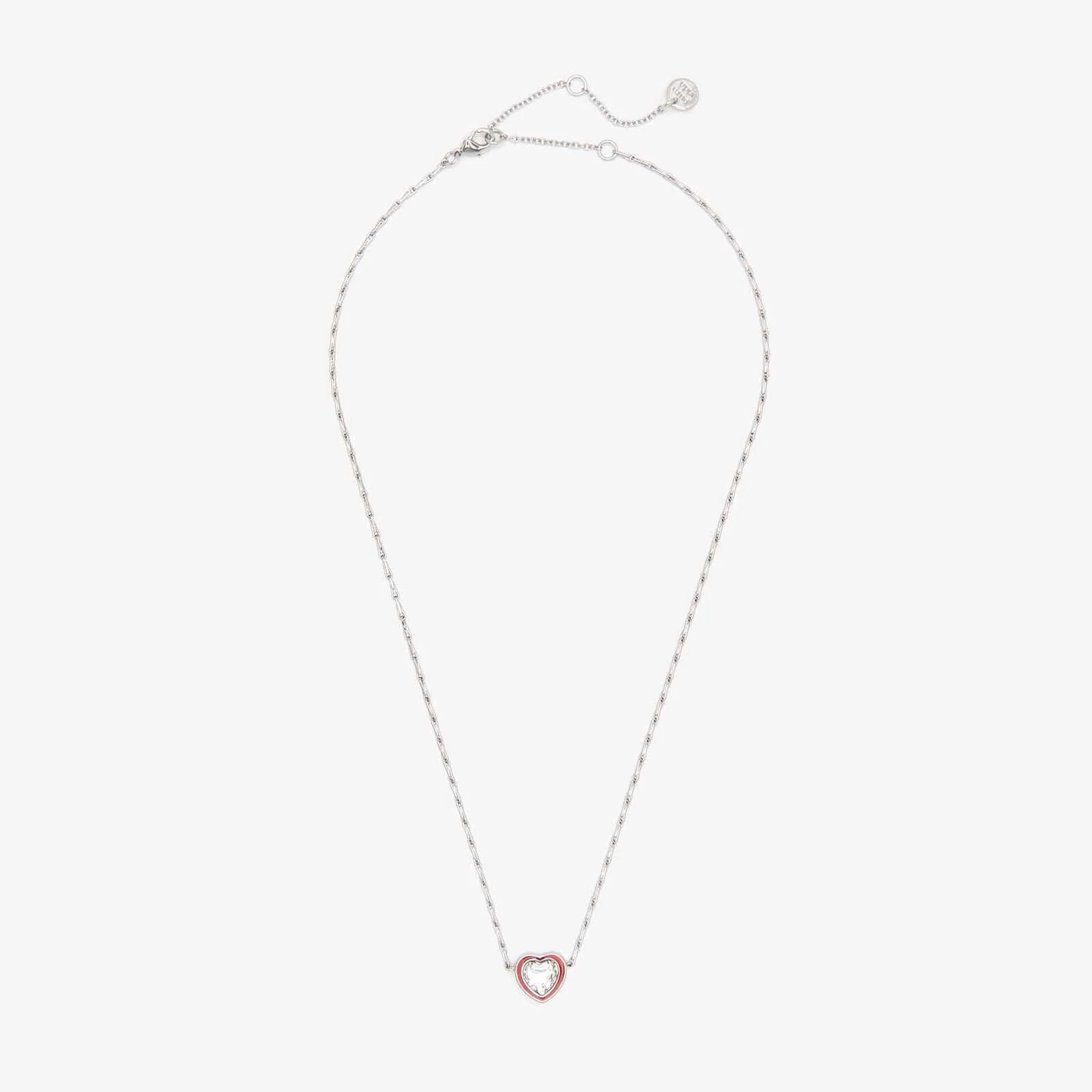 Stone & Enamel Heart Pendant Necklace