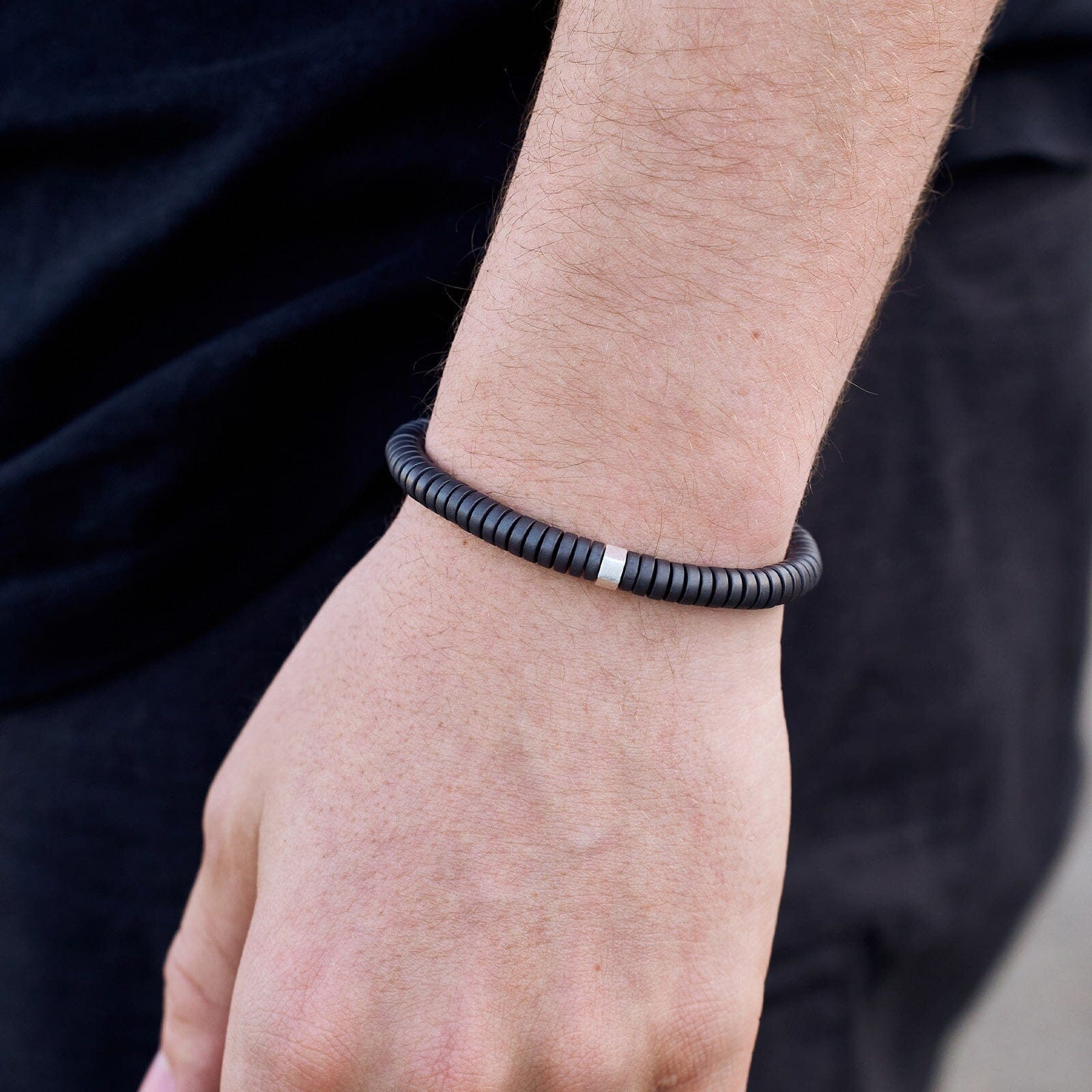 2229-men-s-black-gunmetal-stone-bracelet-2.jpg Men's Black Gunmetal Stone Bracelet
