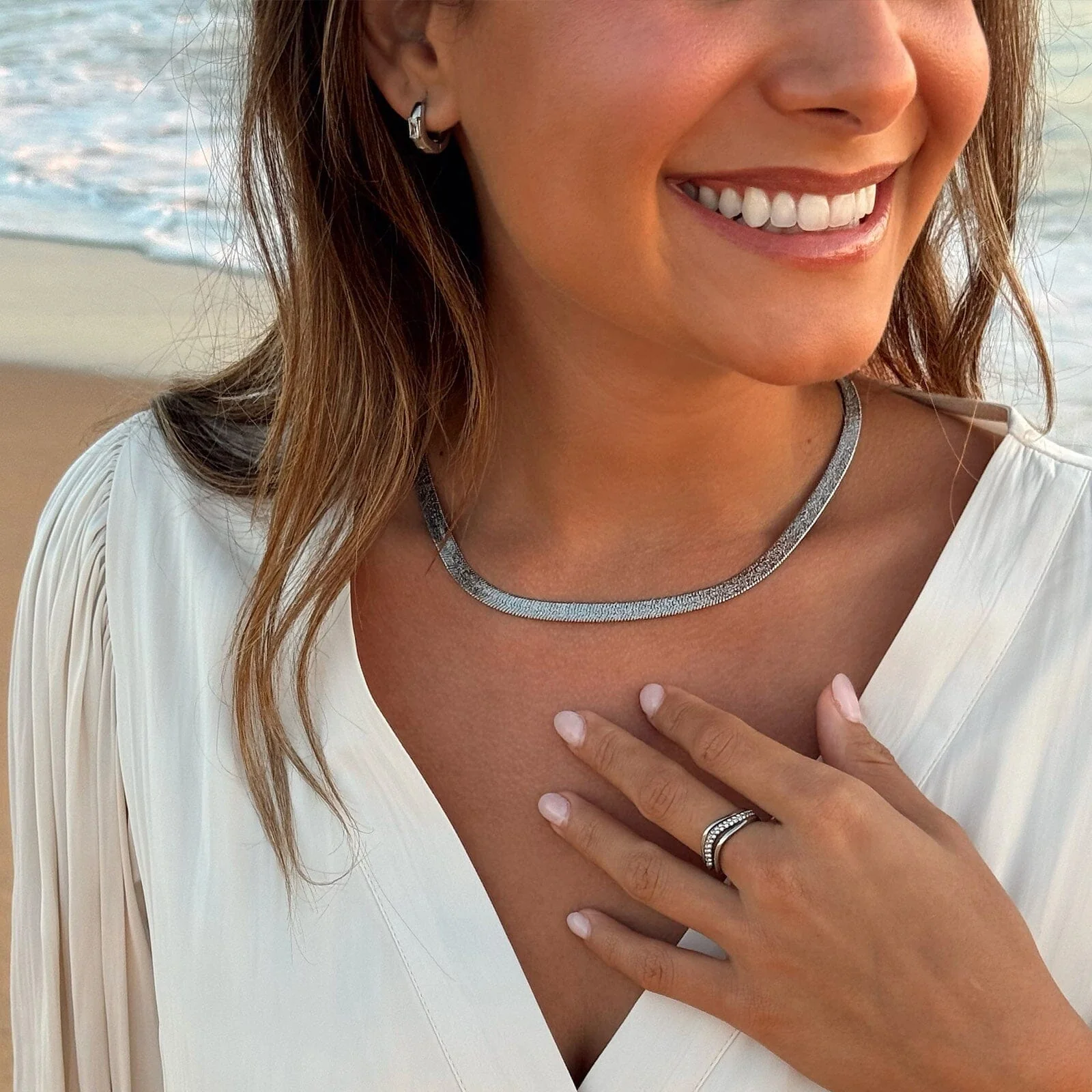 2255-dome-with-stone-hoop-earrings-4.webp Dome With Stone Hoop Earrings