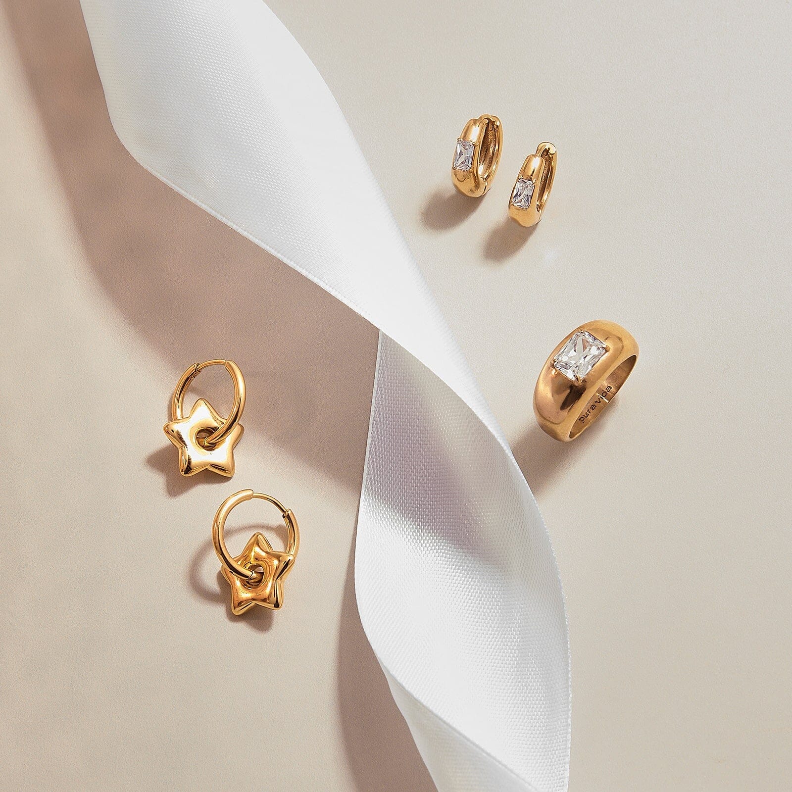 2255-dome-with-stone-hoop-earrings-5.jpg Dome With Stone Hoop Earrings