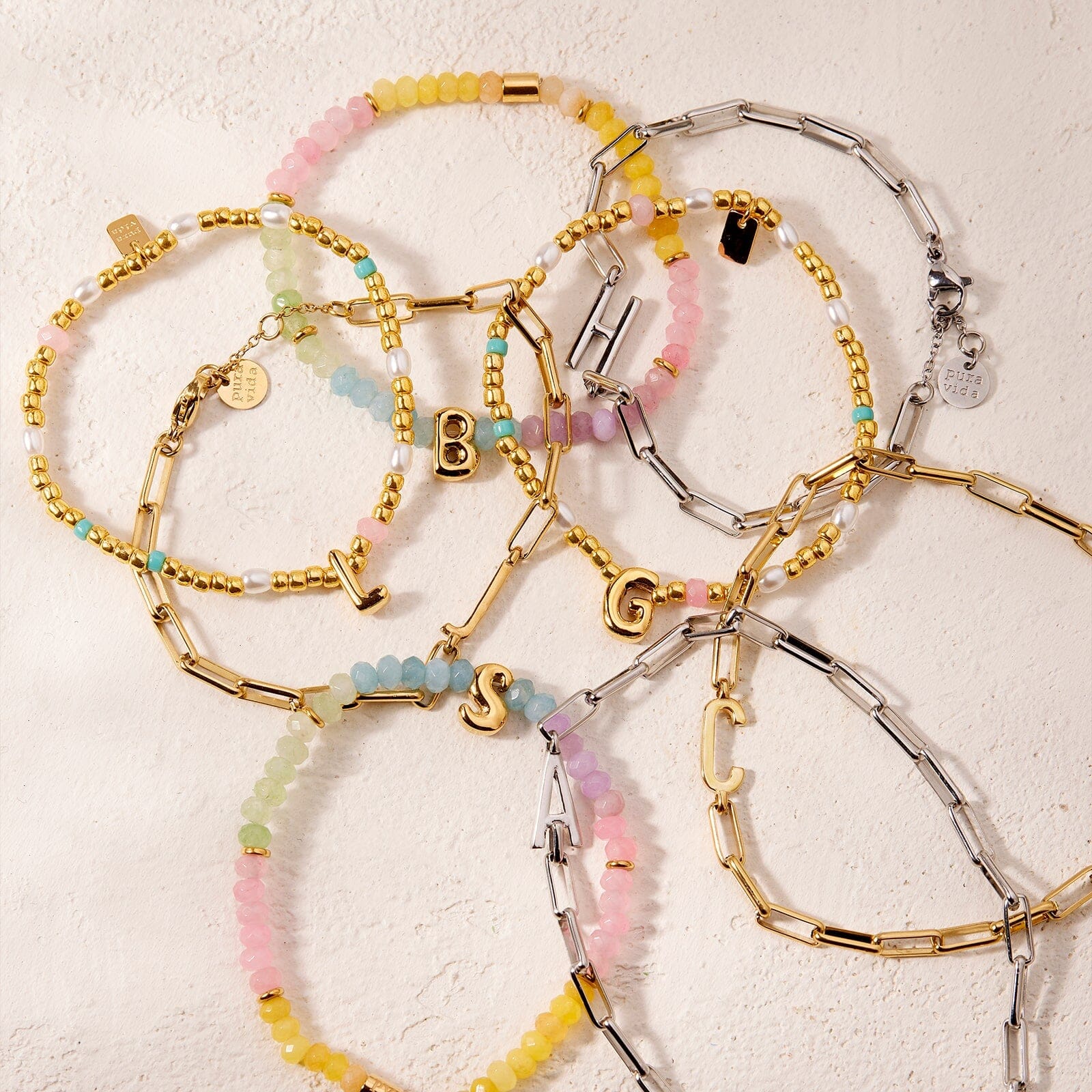 2263-initial-pearl-seed-bead-stretch-bracelet-10.jpg Initial Pearl & Seed Bead Stretch Bracelet