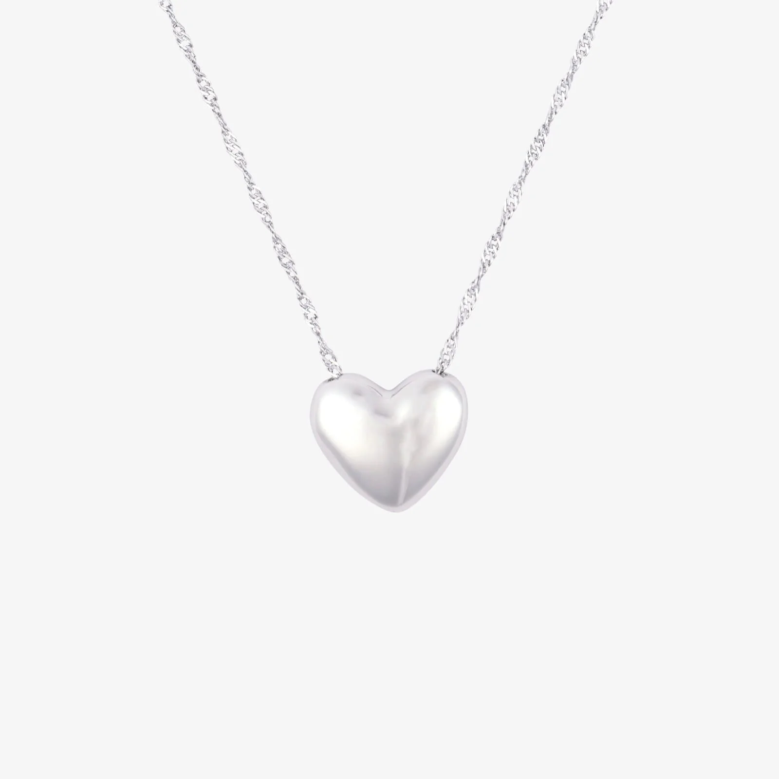 Puffy Heart Bead Pendant Necklace