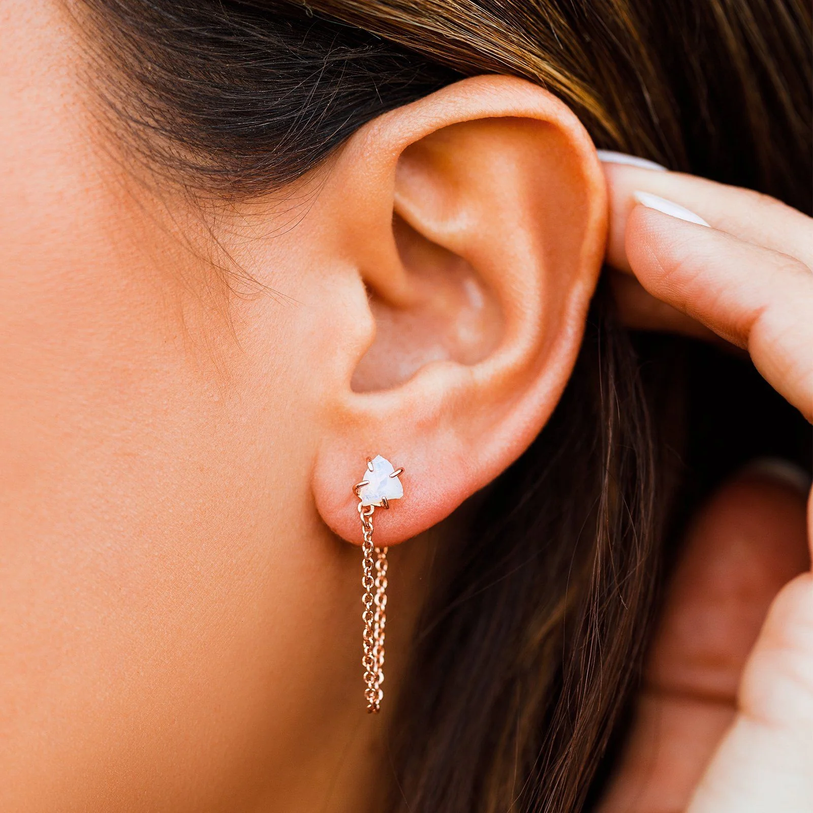 583-raw-gem-chain-wrap-earrings-2.webp Raw Gem Chain Wrap Earrings