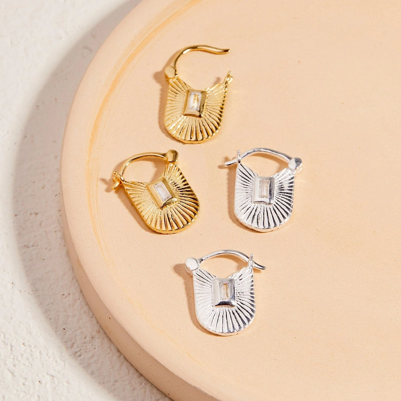 643-baguette-sunburst-hoop-earrings-1.webp Baguette Sunburst Hoop Earrings
