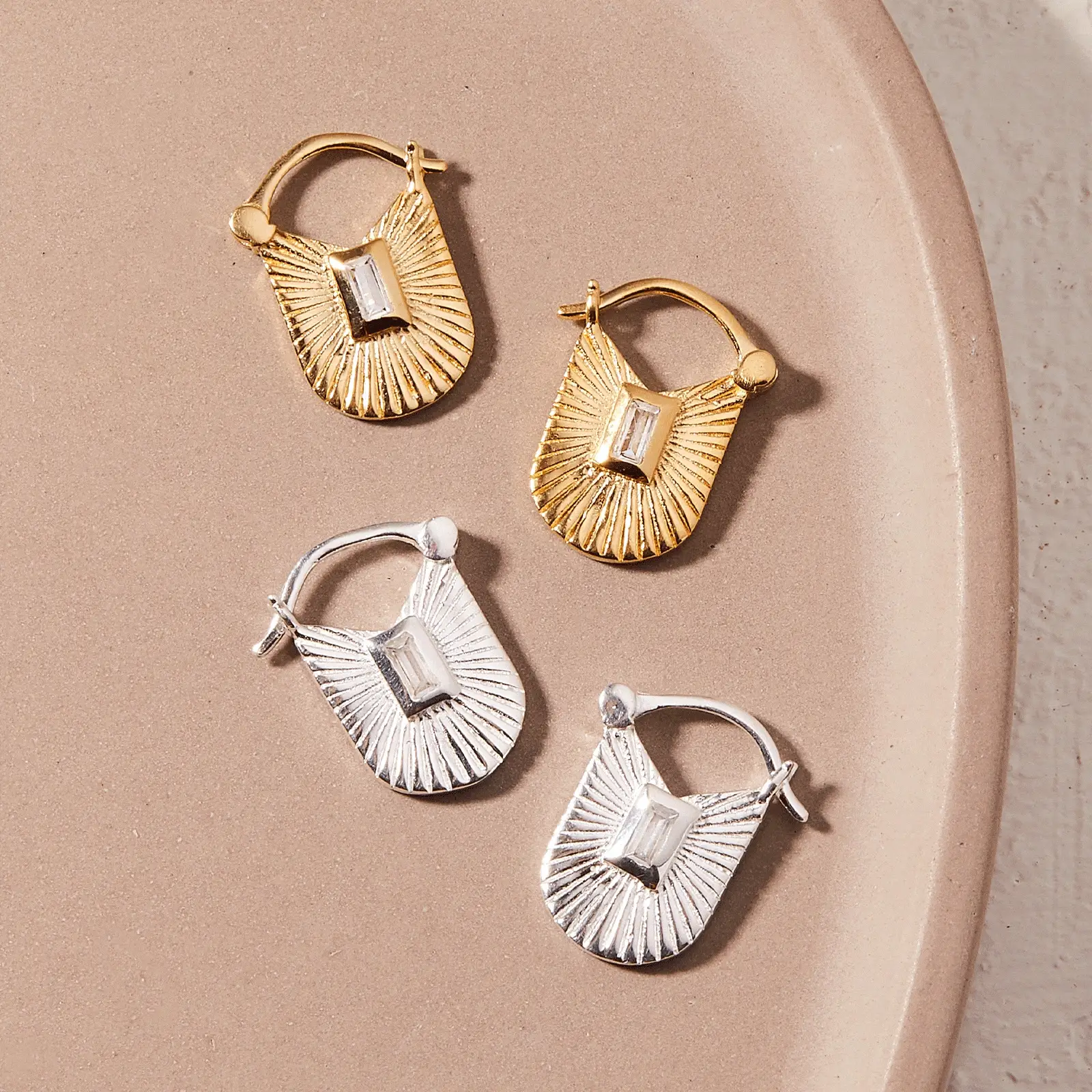 643-baguette-sunburst-hoop-earrings-4.webp Baguette Sunburst Hoop Earrings