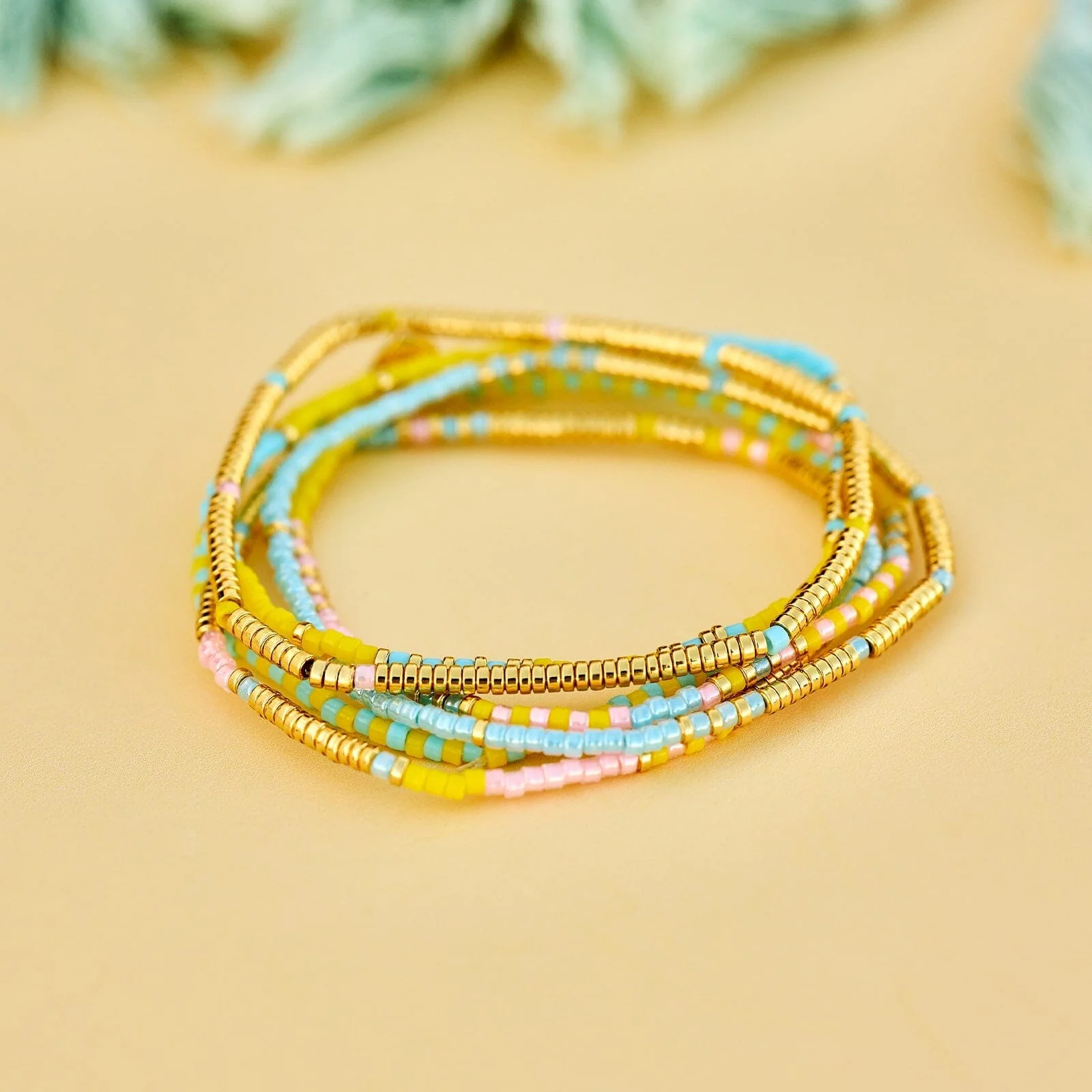 659-mixed-bead-sunset-beach-stretch-bracelet-set-of-8-3.webp Mixed Bead Sunset Beach Stretch Bracelet Set of 8